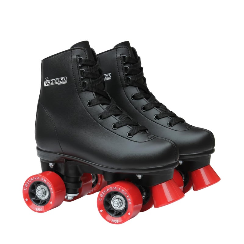 Chicago Skates CHICAGO Boys Rink Roller Skate - Black Youth Quad Skates - Size J12 - Image 1